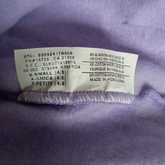 Hanes Size XS 4 5 XSmall Girls Youth Hoodie Purple Fleece Pretty Cool Girl NEW - Picture 3 of 7